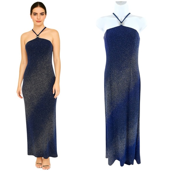 Vintage Cache Sparkle Maxi Dress Gown Sz 8 Whimsigoth Fairy Celestial Galaxy Y2K - Picture 1 of 13